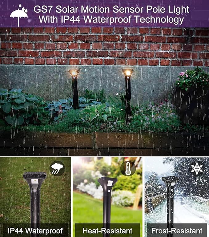 AURAXY Solar Outdoor Lights with Motion Sensor – Waterproof LED Pathway Lights for Yard, Garden, Walkway, Driveway – Auto On/Off, Easy Installation (8 Pack)