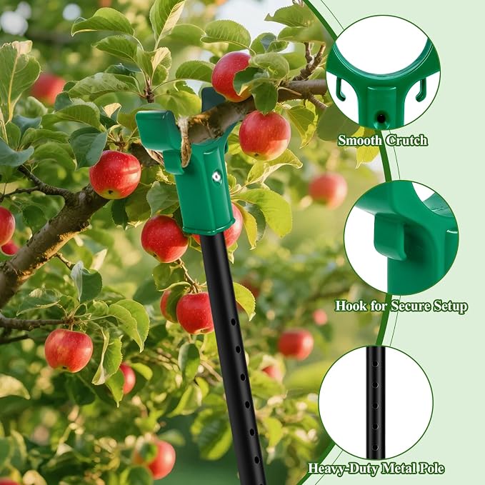 Adjustable Tree Support Pole with Crutch, Heavy Duty Fruit Tree Branch Support to Prevent Breakage, Adjustable 34–74” (2 Pack)