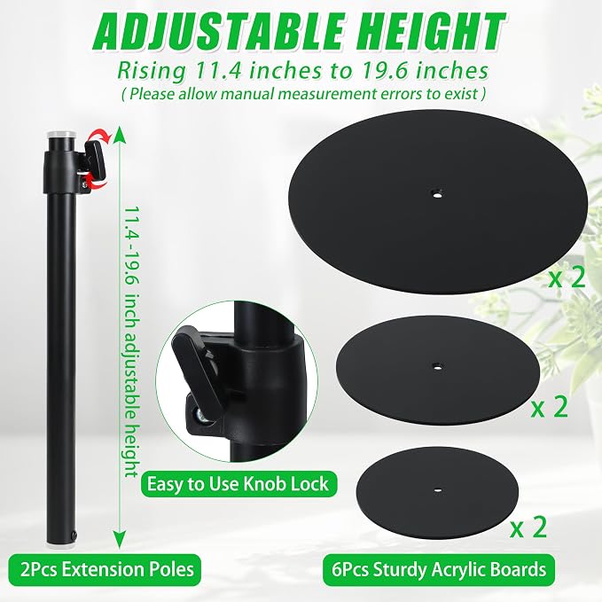 Plant Risers for Inside Pots, Metal Planter Inserts Pot Filler, 11-20" Rise | 6" 8" 10" Top Base, Set of 2, Adjustable Plant Lift Inserts for Large Pots, Pot Risers for Indoor Outdoor Tall Taper Planters