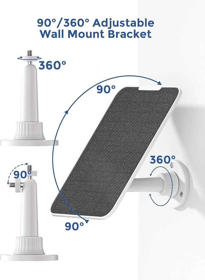 Solar Panel Compatible with SimpliSafe Outdoor Camera Series 2 Wireless, 5W Solar Panel with 13.1ft Charging Cable for Outdoor Battery Powered Security Camera with Wall Mount（Not Include Camera）