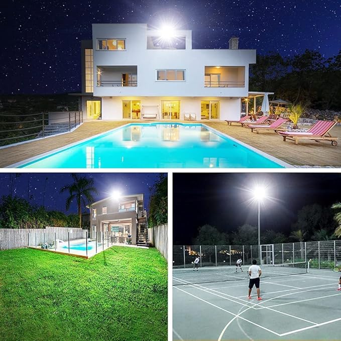 XYCN 600W LED Stadium Flood Lights Outdoor(3050W Equivalent),67500LM Super Bright LED Arena Lights,100-277V IP66 Waterproof 5000K Daylight White Commercial Lighting for Sports Fields and Counts