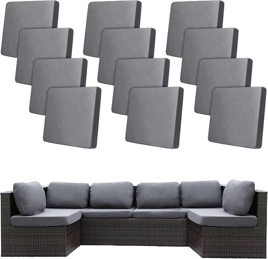 BIETYONE 12Pcs Stretch Patio Cushion Covers,Outdoor Couch Covers Replacement,Outdoor Couch & Sofa Slipcovers,for Patio Furniture Cushion Covers,Washable Reusable urniture Protector(Grey,Cover Only)