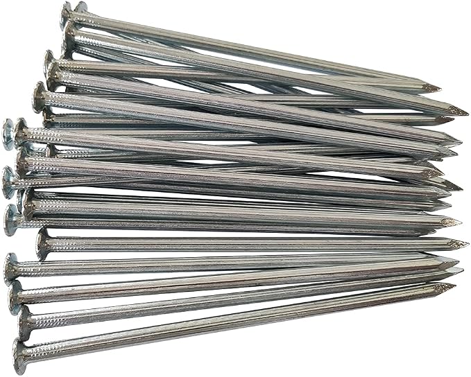 Metal Nails 6-Inch 144 Pcs Landscape Anchoring Spikes for Paver Edging, Weed Barriers, Turf, House Construction, Carpentry Nail, Tent, Anchoring Stakes (144-6in)