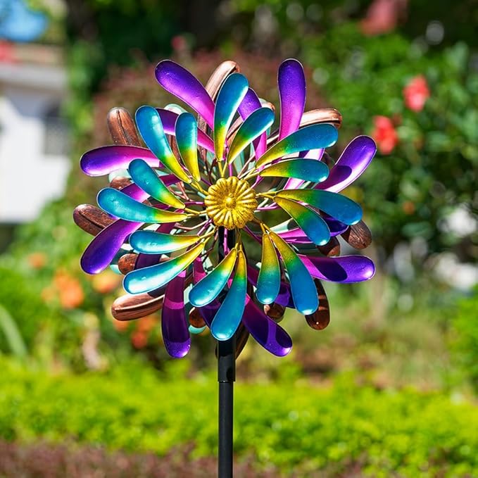 Stargarden Kinetic Wind Spinners Outdoor, 13.2 x 66 Inches Wind Spinner, Metal Windmill for Yard and Garden Decor