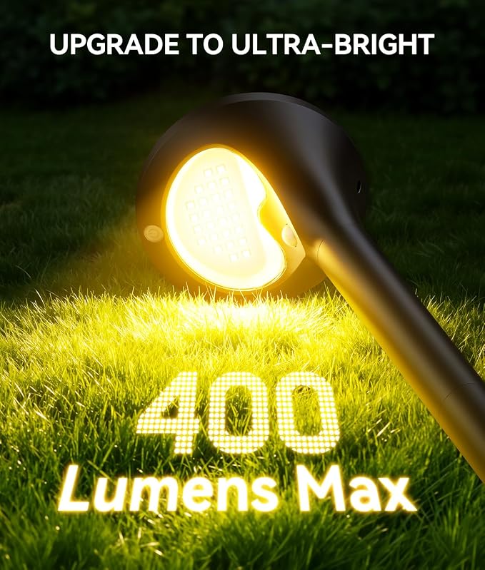 ELECLINK Solar Pathway Lights Outdoor with Motion Sensor, 6 Pack Security Solar Garden Lights, 400LM Bright LEDs, Upgraded Glass Panel, 3 Modes Waterproof Path Lights for Yard Patio Walkway Driveway