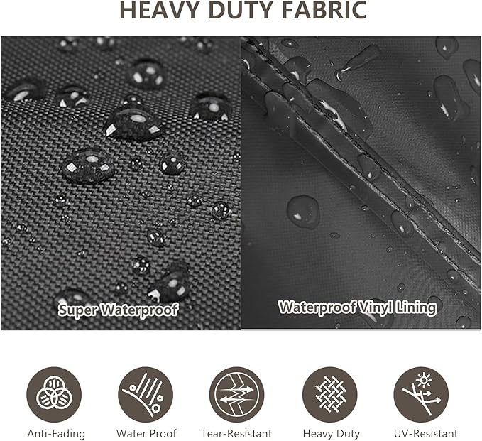Rileytee Patio Furniture Set Covers,4 Pcs 600D Heavy Duty 100% Waterproof Outdoor Furniture Cover,Fit Patio Loveseat, Chair and Coffee Table (Black,Medium)