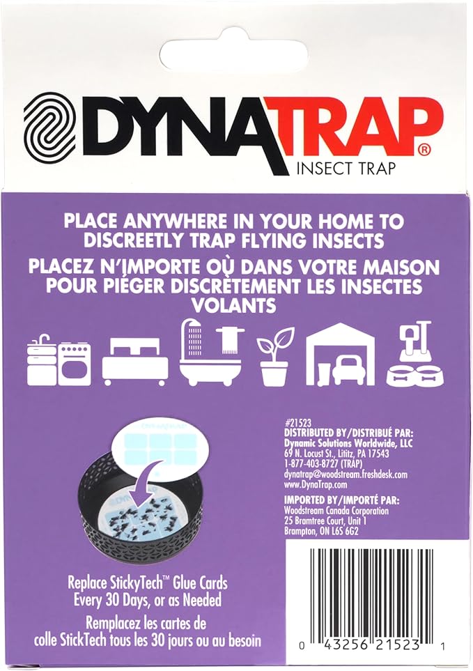 DynaTrap 21523 Replacement StickyTech Glue Boards for DT152 Indoor Insect Trap and Killer – 144 Pack