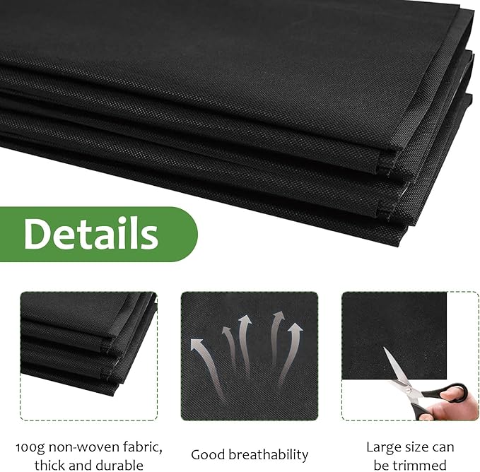 2 Pack 63"x83" Heavy Duty Non Woven Raised Garden Bed Liner, Cuttable Reusable Planter Box Liner