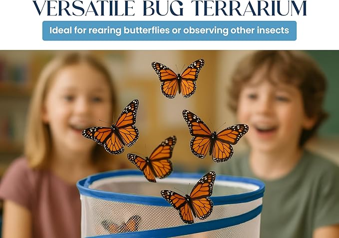 Pop-up Insect and Butterfly Habitat Mesh Cage 11"x12" Clear See Through Butterfly Cage
