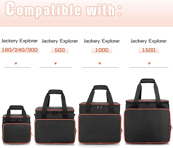 Trunab Travel Carrying Case Compatible with Jackery Explorer 500, Portable Power Station Storage Case with Waterproof Bottom and Front Pockets for Charging Cable and Accessories