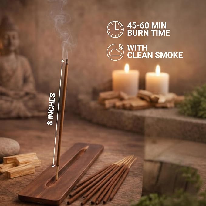 Folkulture Palo Santo Incense Sticks (120 Sticks) | Woody & Fresh Sacred Aroma for Cleansing, Relaxation, Meditation & Yoga | 45 Min Long Burn, Non Toxic, Charcoal Free Incense