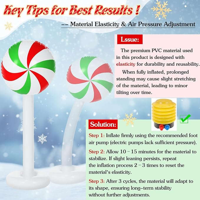 Simgoing 4 Pcs Christmas Inflatables Candy Outdoor Decorations 4 FT Christmas Candy Inflatable Column Blow up Decoration for Winter Xmas Lawn Yard Garden Home Decor (Red, White, Green)