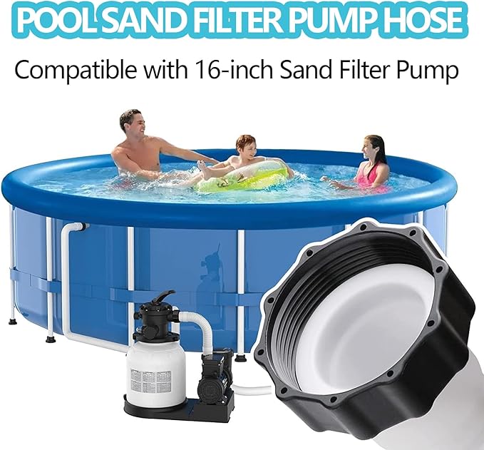 2-Pack 1.5-Inch Diameter Pool Hoses, 59-Inch Replacement Hoses Compatible with Above Ground Pool Pumps, Fits 1500 to 2500 GPH Filter Pumps, Sand & Saltwater System