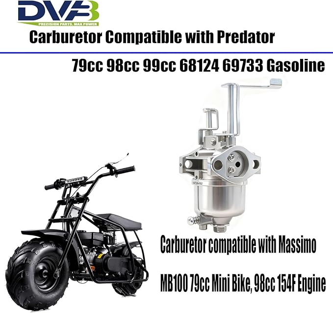 DVBB Carburetor Compatible with Predator 79cc 98cc 99cc 68124 69733 Gasoline Engine Harbor Freight Compatible with Coleman Mini Bike Go-Kart Powermate Edger Earthquake 4-Cycle Viper Ardisam 10078