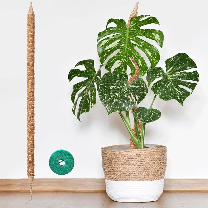 Moss Pole Monstera Plant Support, 28in Bendable & Sturdy Plant Holder Stick for Pothos Vines, Philodendron, Fishbone Cactus & Indoor Tropical Houseplants, Made for Coco Coir