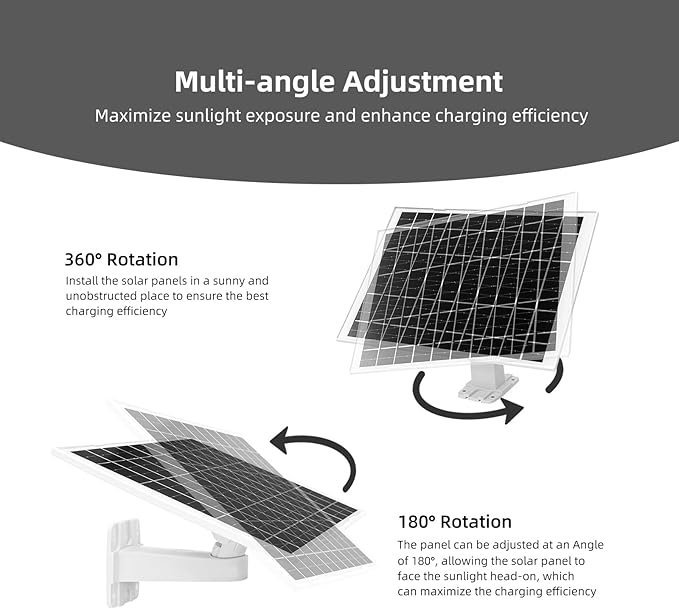 4 Pack 7W Camera Solar Panel Charger Compatible with eufyCam 3/S330, 3C/S300, S350/C220/C210, eufy SoloCam S220/S340/C210 Camera Solar Charger with 9.3FT Type-C Charging Cable Cord & Micro USB Port