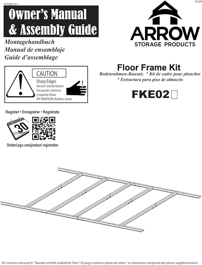 Arrow Sheds Floor Frame Kit for Arrow Elite Storage Sheds, Sheds 6' Deep