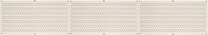 Wall Control Pegboard Value Pack - (3) Pack of Wall Control 16-Inch Tall x 32-Inch Wide Horizontal Metal Wallboards for Home & Garage Tool Storage Organization (Beige Pegboard)