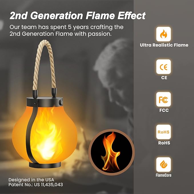 Hompavo Larger Gen2 Solar Lanterns Outdoor, Dual Charging (USB/Solar) & 2-Mode - Waterproof Decorative Hanging/Table Lights for Yard Patio Garden Halloween Christmas Decor, Birthday Gifts for Women, 2