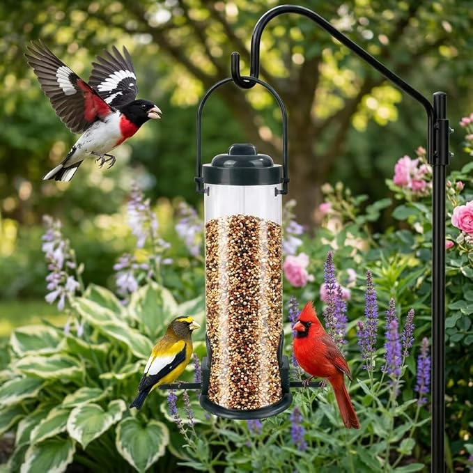 Squirrel-Proof Wild Bird Feeder, Hanging Design, Green