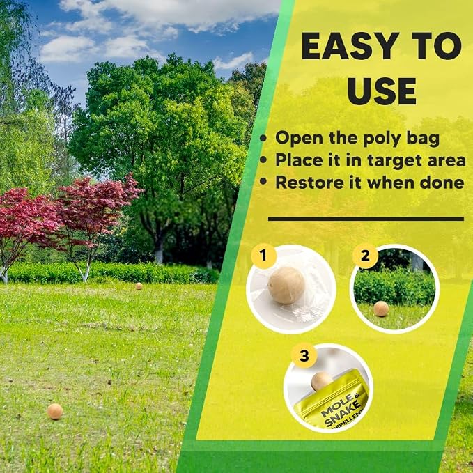 Mole & Snake Repellent Outdoor, Mole Repellent for Lawns, Snake Deterrent for Yard, Gopher Repellent, Vole Repellent Outdoor, Pet Safe Snake Repellent for Yard Powerful,Covers 120 sq ft of Space - 7P