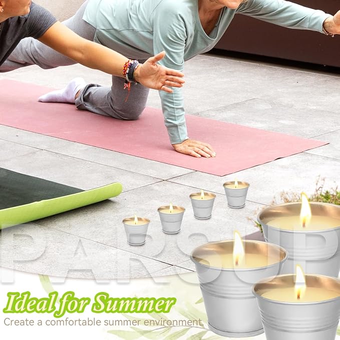 18PCS Citronella Candles - Garden Citronella Scented Candles Outdoors, 180-270 Hours Burning, Natural Soy Wax, Portable Jar Candle Gift Sets for Home Patio Yard Indoors, Balcony, Camping