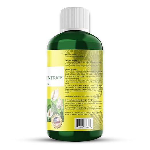 GARDENWISE Organic Premium Kelp Seaweed Fertilizer for Peace Llily - Liquid Plant Food - Nutrient-Rich Soil Enhancer - Natural Plant Food for Spathiphyllum (32 OZ)