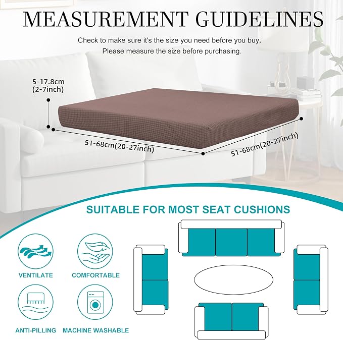 12Pcs Stretch Patio Cushion Covers,Outdoor Couch Covers Replacement,Outdoor Couch & Sofa Slipcovers,for Patio Furniture Cushion Covers,Washable Reusable Furniture Protector (Camel,Cover Only)
