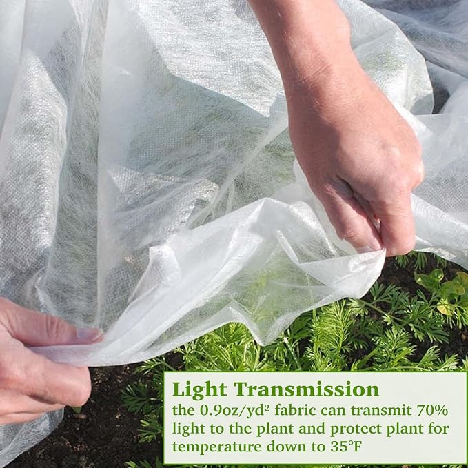 Plant Covers Freeze Protection 10x10ft Floating Row Cover 1.5oz/yd² Plant Covers for Winter Garden Fabric for Cold Sun Protection