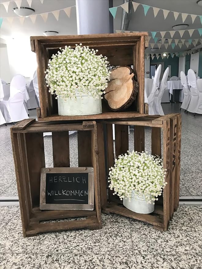 Baby's Breath Artificial Flowers Bulk 20 Pack (60pcs) Faux Baby Breath Plastic Flower Fake Gypsophila Flower Arrangement for Crafts Fake Flowers Bouquet for Wedding Centerpieces Cream Baby Breath