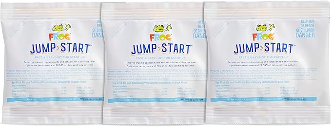 FROG Jump Start for Hot Tubs - Start-Up Chlorine Shock Removes Organic Contaminants & Establishes Chlorine Level - Hot Tub Set Up & Treatment - 3 Pack