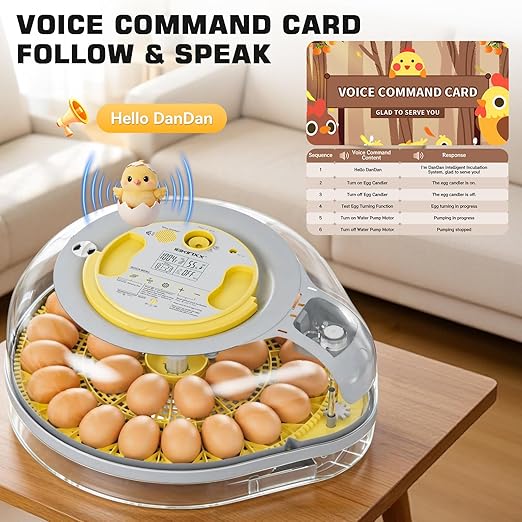 IBKINXX 26 Egg Incubator for Hatching Eggs with Smart Voice Guidance, 360° View with Automatic Temperature & Humidity Control, Auto Egg Turning & Built-in Egg Candler for Chicken, Duck, Goose & Quail