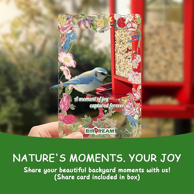 Birdream 2 Pack Bird Feeders for Outdoor Hanging, Retro Pagoda Design Fun Installation Bird Feeder, Attracting Wild Birds Chickadees Goldfinches Cardinals Finches and Sparrows - Red