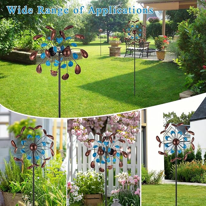 Wind Spinner Outdoor, Wind Sculpture Spinner with Metal Stake, Yard Art Decor for Patio, Lawn & Garden 13 * 57 inches
