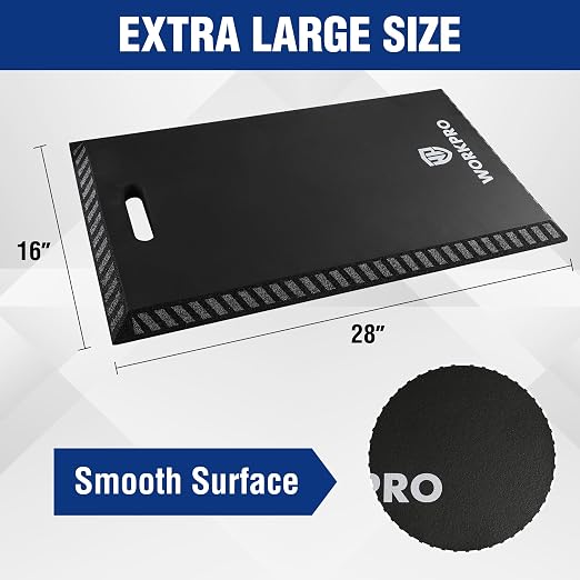 WORKPRO Extra Thick Kneeling Pad, Soft NBR Foam Knee Cushioning, Extra Large Foam Kneeler Mat for Auto-Repair, Gardening, Workout Supplies, 28 x 16 x 1.2in, Black