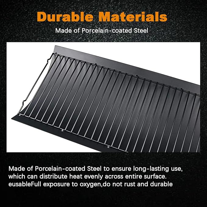 27" Ash Pan for Char-Griller 1224 1324 2121 2222 2727 2828 2929, Char Griller Replacement Parts Charcoal Tray for Grill, Chargriller Parts Replacement Fire Grate Hanger, Fits Char-Broil 17302056
