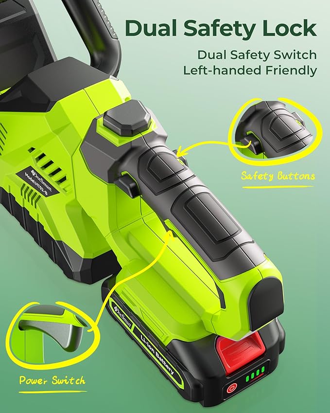 20'' Hedge Trimmer Cordless with Battery, 3000RPM Electric Handheld Bush Clipper with 2pcs 2000mAh Rechargeable Batteries, 180° Rotatable Head, 2/3'' Blade Gap Green, Gardening Gifts for Mother's Day