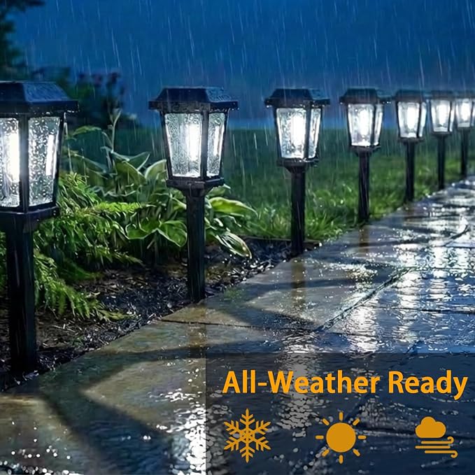8 Pack Solar Lights Outdoor Pathway, Modern Solar Garden Lights, Waterproof Auto On/Off LED Outdoor Solar Lights for Yard, Landscape Path, Walkway, Driveway Décor