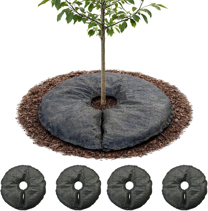 SteadySpring(R) Smart 30+Day Watering Mat Auto Refills with Rain for Tomato Plants, Peppers, Veggies, Perennials, Annuals in 1-2 Gallon Containers or with a 7 in to 10 in Root Ball (4)