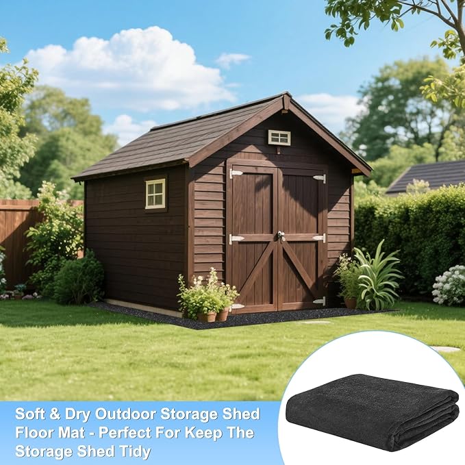 M METERXITY 3MM Thickened Outdoor Storage Shed Mat, 8 x 6 FT Garage Floor Mats with Reusable, Washable, Non Slip, Durable for Protects Garage Floors/Driveways/Entrance Doors/Deck [Gray]
