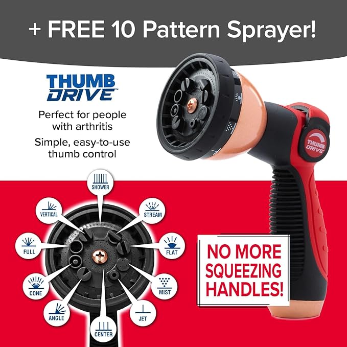 Pocket Hose 100 FT Copper Head Expandable Garden Hose with Pocket Pivot, No Tangles, AS SEEN ON TV, 360° Swivel, Tri-Tex Tubing, Force Field Jacket, Lead-Free, No-Kink, Anti-Burst w/APT