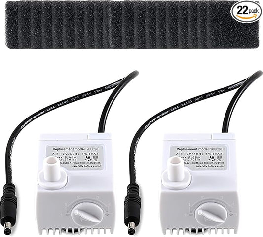 200623 Aero-Garden Pump with 20 Filters, Ultra Quiet Pump Fit for Harvest Elite, Bounty, Farm, Extra, Ultra Hydroponics System