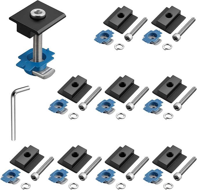 Anbte 10pcs Solar Panels Mid Clamps for Unistrut, Aluminium 1.37" Solar Panel Brackets, Mounting Kit for Metal Roof, Tin Roof, Flat Roof, Sheet Roof, RV, Black