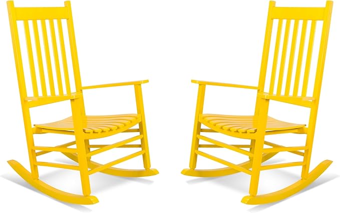 Shine Company Vermont Porch Rockers – Lemon (Set of 2)