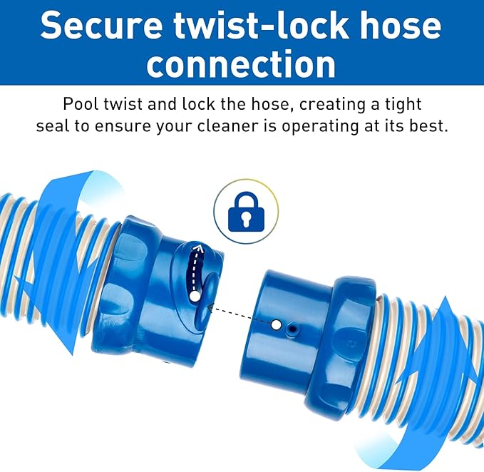Pool Vacuum Hose, 3 Pack Twist Lock Pool Cleaner Hose Replacement for MX6 MX8, 39-Inch Swimming Pool Vacuum Hoses for Inground Pools, Easy Connect