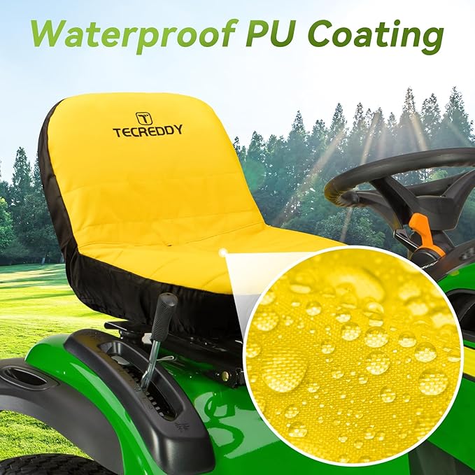 Lawn Mower Seat Cover, Weatherproof Heavy Duty Tractor Seat Cover Compatible with John Deere LP92324 Cub Cadet Riding Lawn Mower, Medium