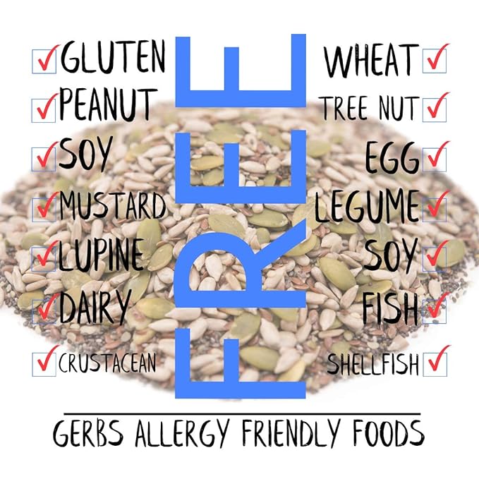 Gerbs Super 5 Seed Snack Mix 2 lbs. | Raw, No Artificial Additives, Resealable Bag | Crunchy Pumpkin, Sunflower, Flax, Chia & Hemp Blend | Top 14 Allergen-Free