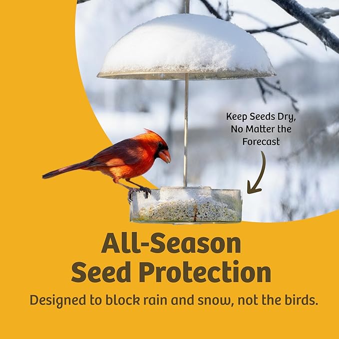 Birds Choice Clear Bird Feeder Dome | 10.5" Rain Guard Cover for Hanging Bird Feeders | Outdoor Weather Guard to Help Keep Seed Dry