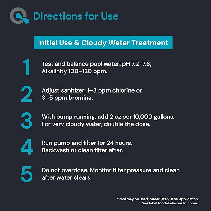 Pool Clarifier for Saltwater Pools - Pool Water Clarifier to Support Water Clarity in Inground and Above Ground Pools - Made in USA - AquaDoc - 32oz
