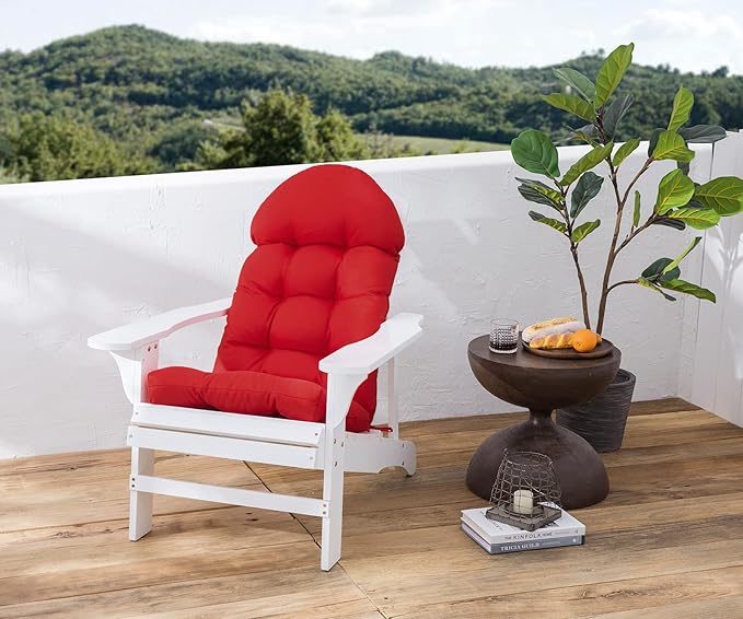 Enipate Weather Resistant Cushions for Adirondack Chair High Back Rocking Chair Cushion Indoor Outdoor Patio Tufted Lounge Cushion Seat Pads